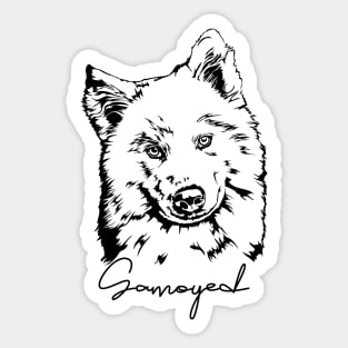 Samoyed dog lover portrait Sticker